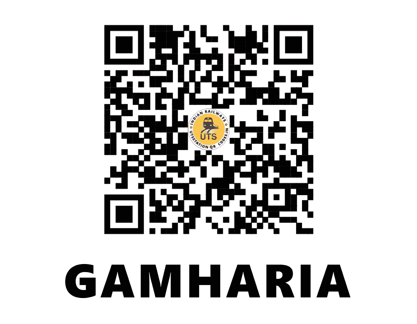 UTS QR Code for GAMHARIA - GMH - SE (JHARKHAND)