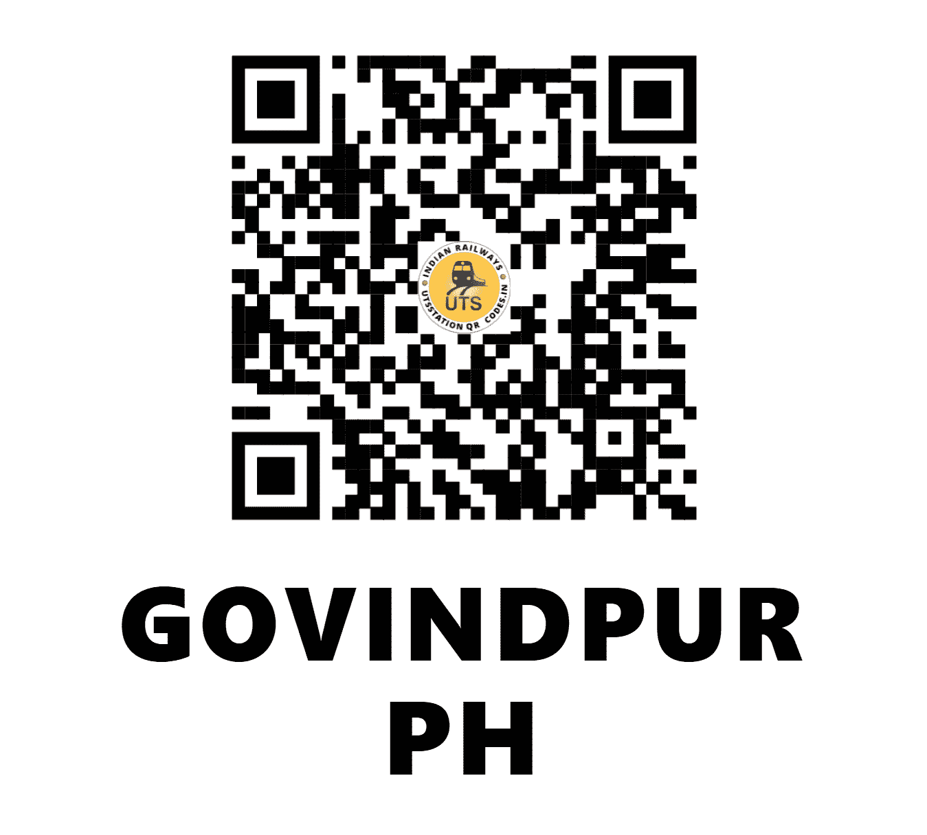 UTS QR Code for GOVINDPUR PH - GVDP - SE (JHARKHAND)