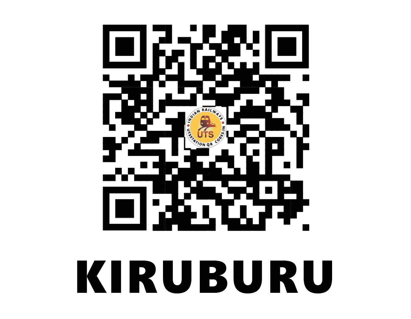 UTS QR Code for KIRUBURU - KRBU - SE (JHARKHAND)