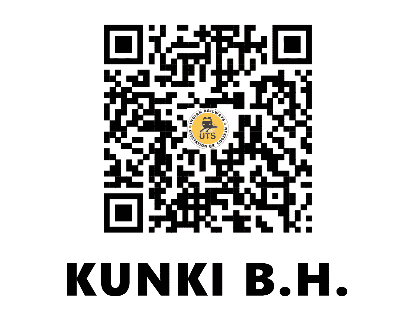 UTS QR Code for KUNKI B.H. - KZU - SE (JHARKHAND)