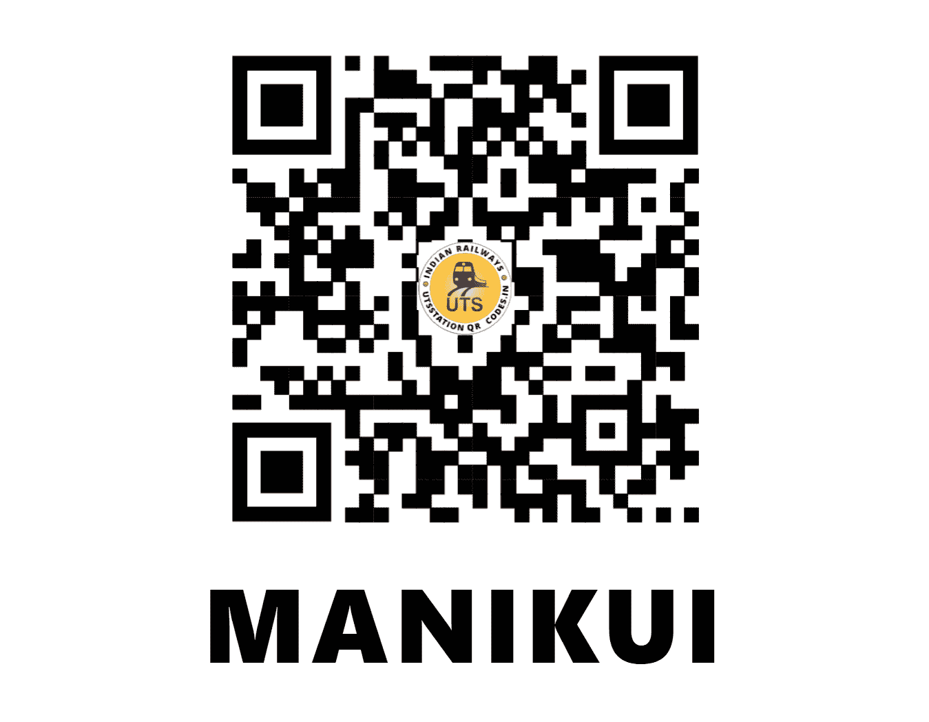 UTS QR Code for MANIKUI - MIK - SE (JHARKHAND)