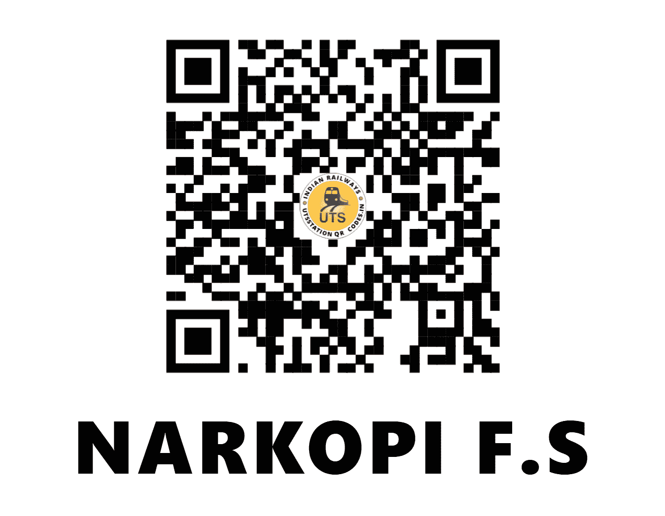 UTS QR Code for NARKOPI F.S - NRKP - SE (JHARKHAND)