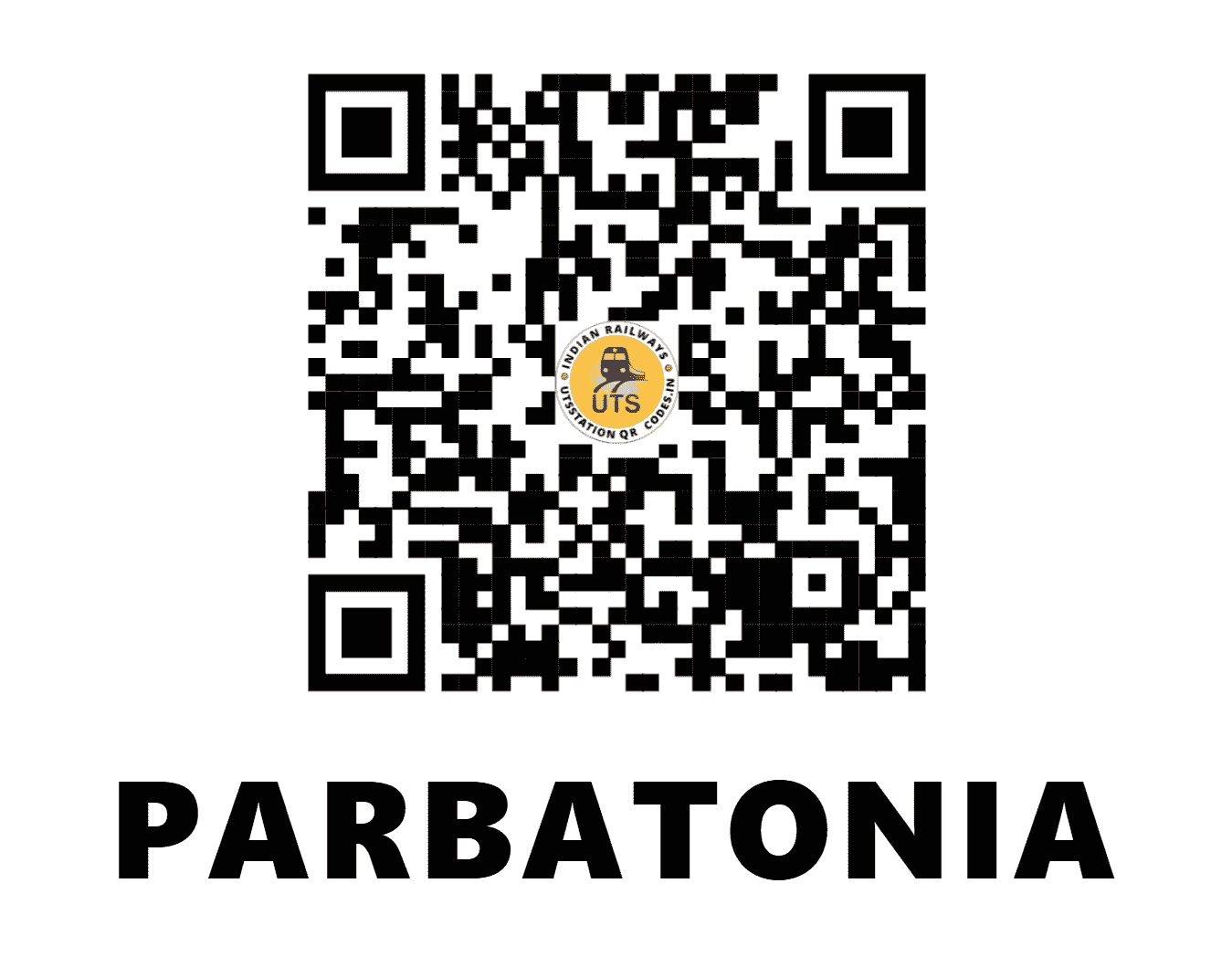 UTS QR Code for PARBATONIA - PBB - SE (JHARKHAND)