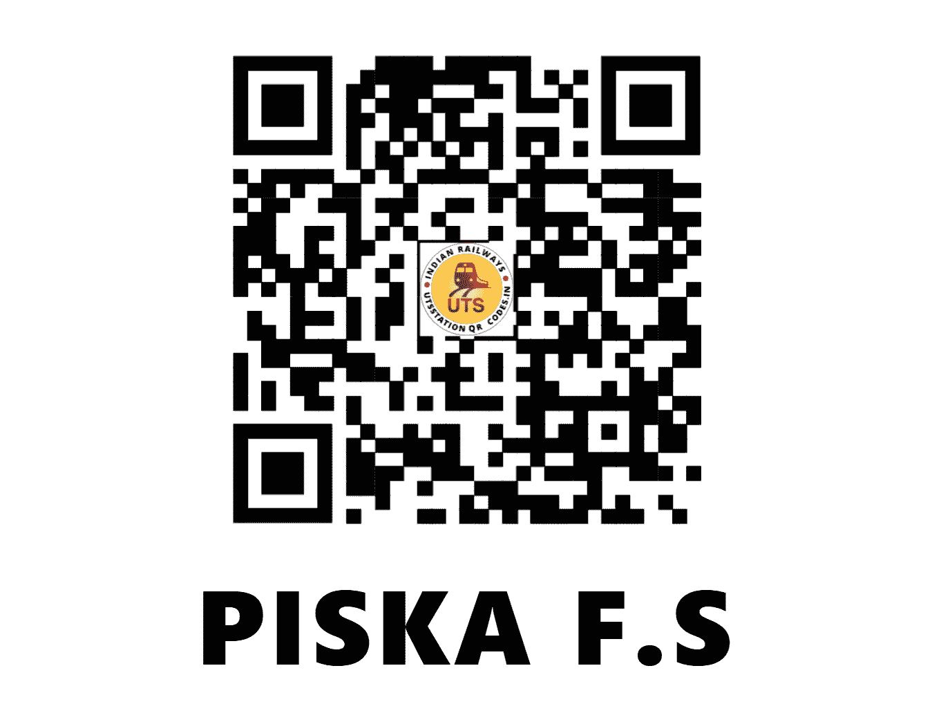 UTS QR Code for PISKA F.S - PIS - SE (JHARKHAND)