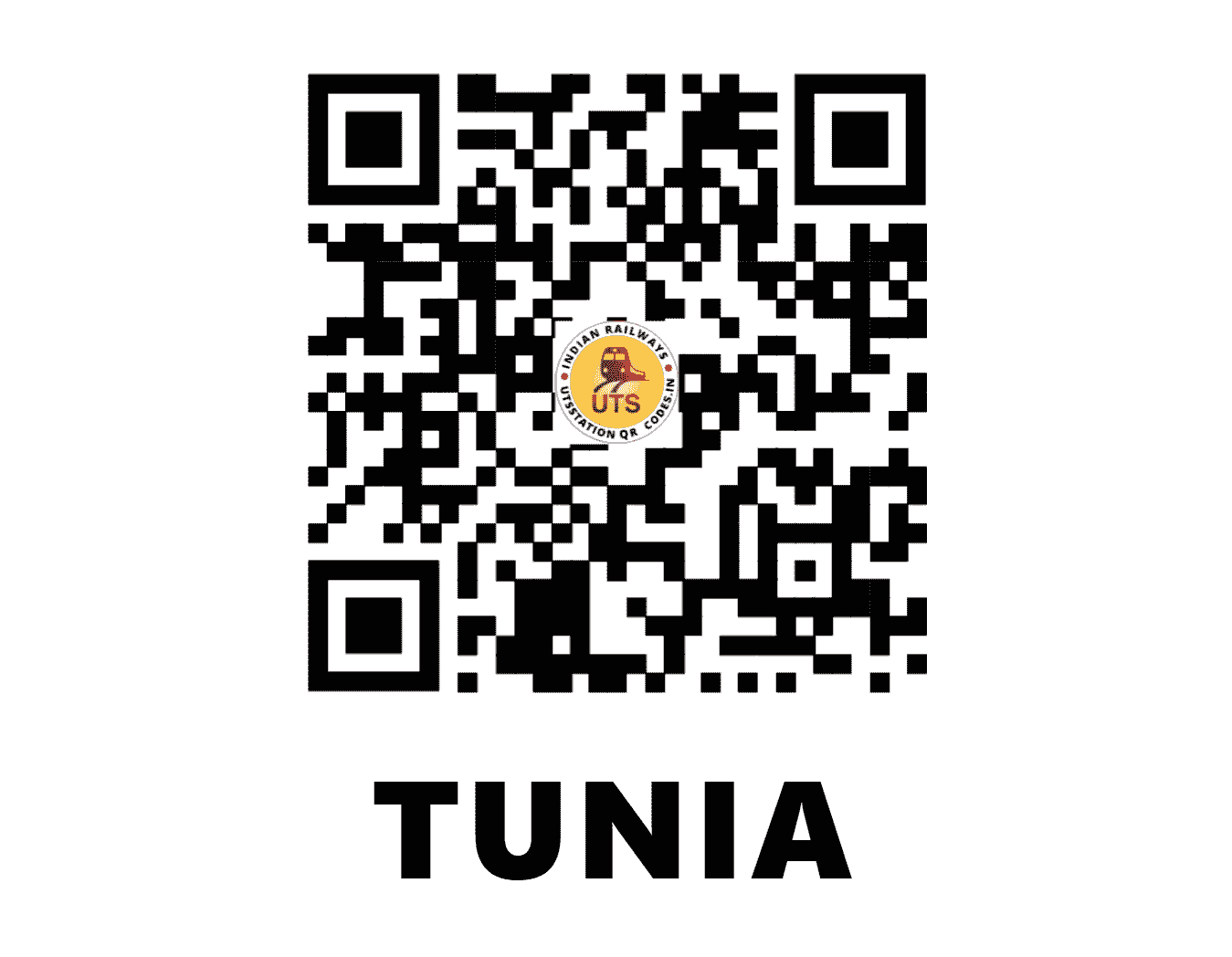 UTS QR Code for TUNIA - TUX - SE (JHARKHAND)