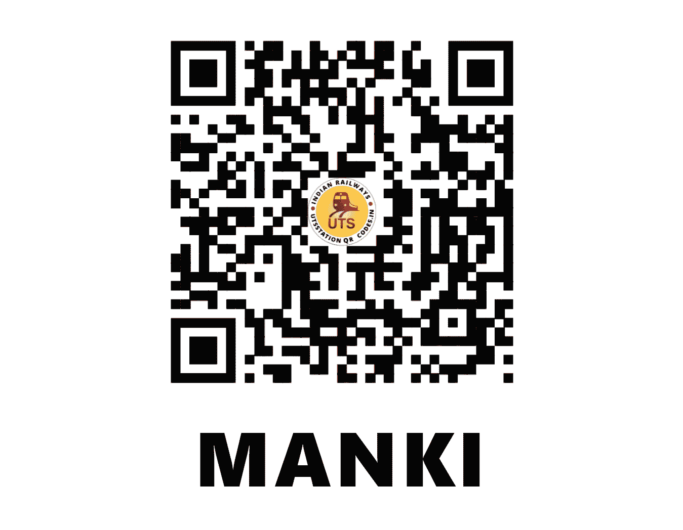 UTS QR Code for MANKI - MANK - KR (KARNATAKA)