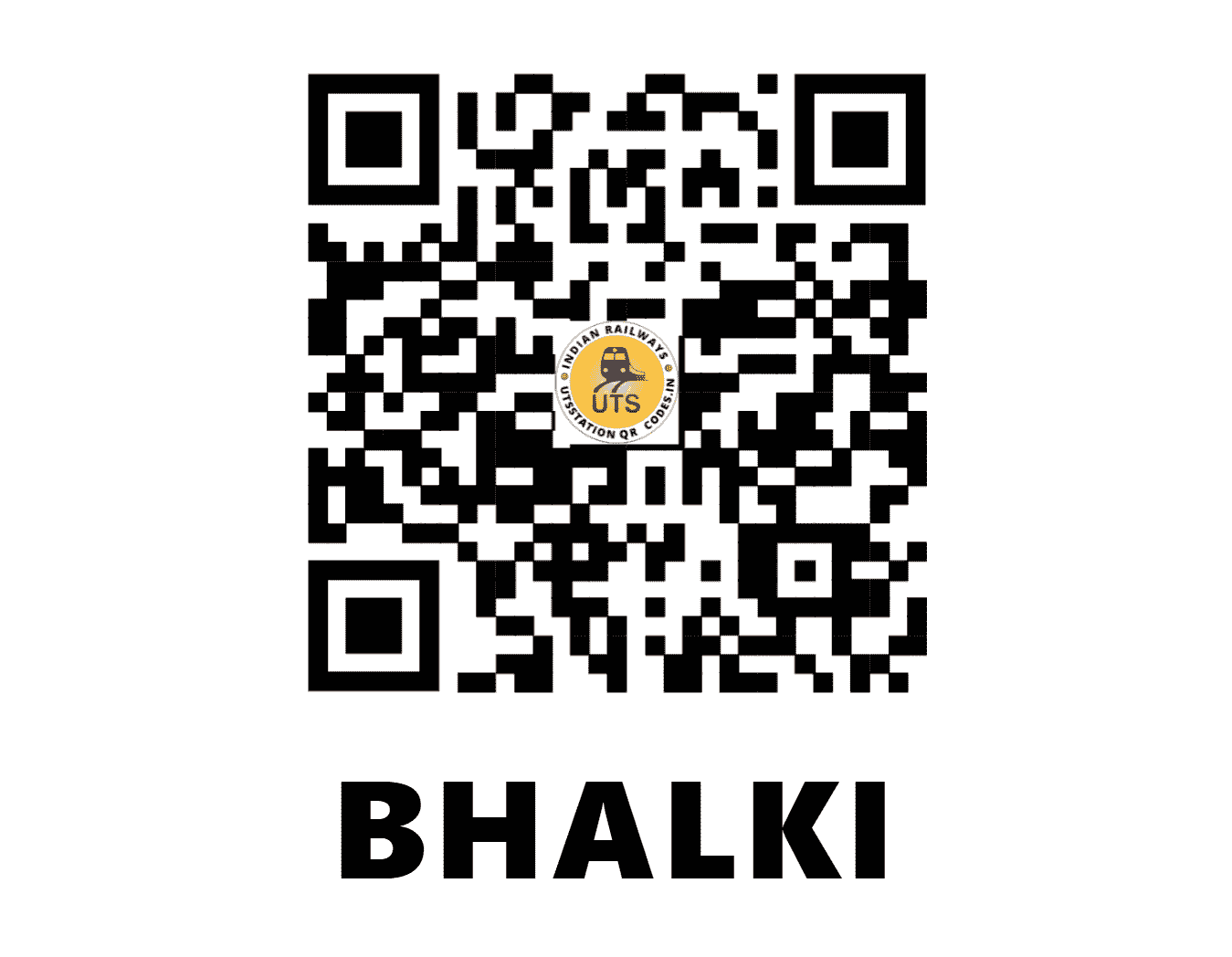 UTS QR Code for BHALKI - BHLK - SC (KARNATAKA)