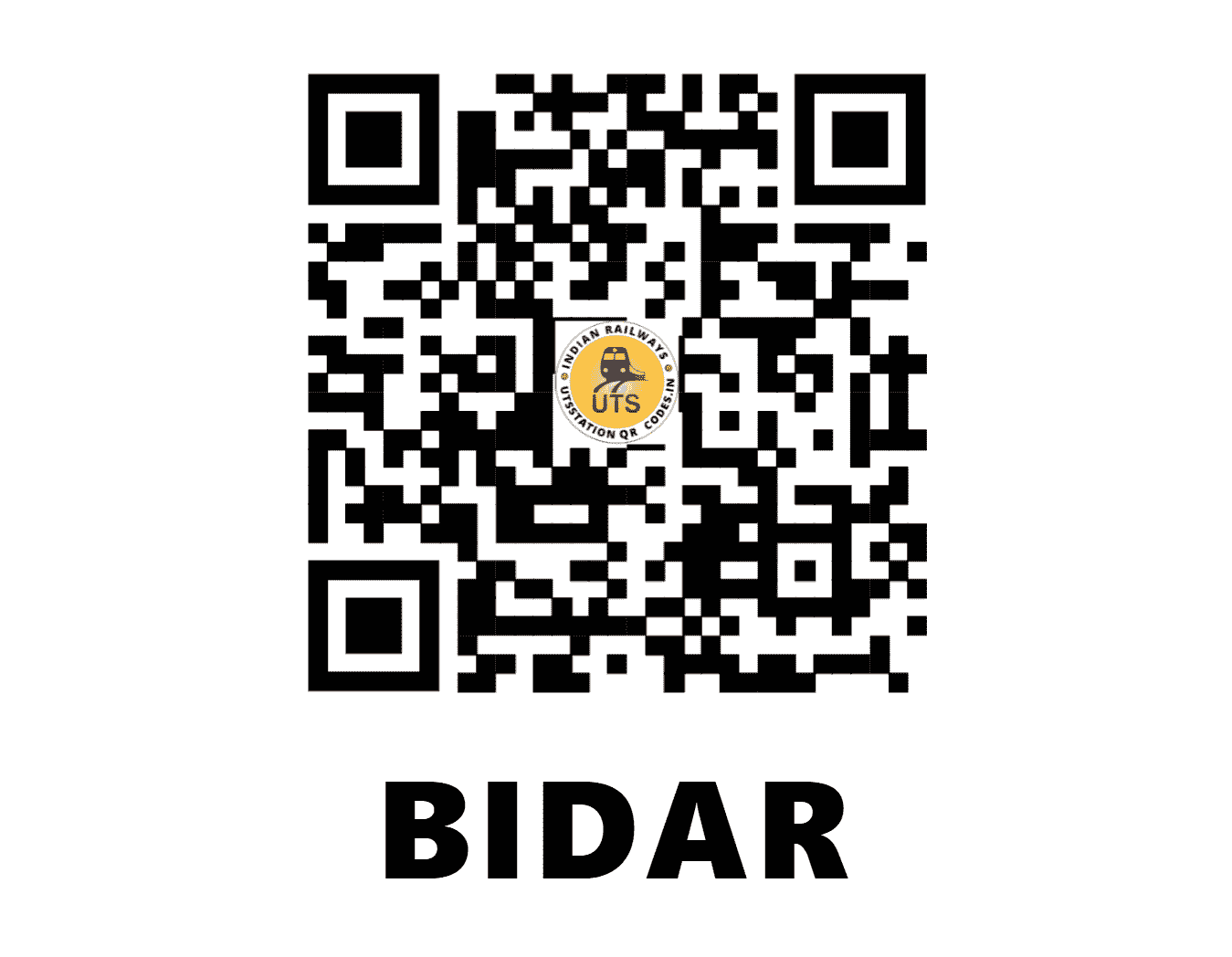 UTS QR Code for BIDAR - BIDR - SC (KARNATAKA)