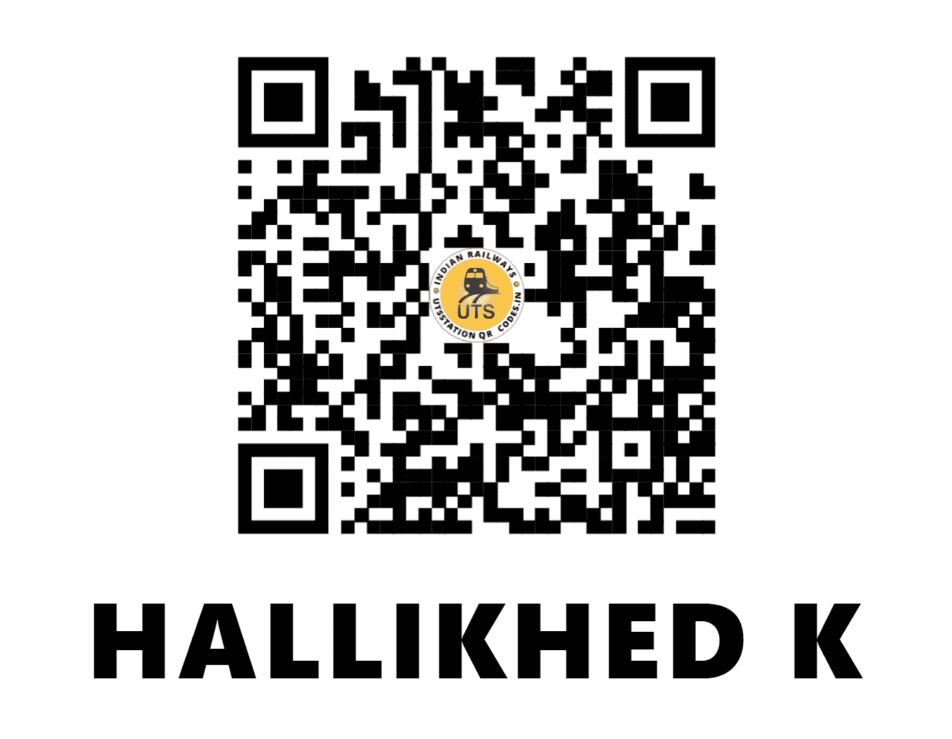 UTS QR Code for HALLIKHED K - HIKD - SC (KARNATAKA)