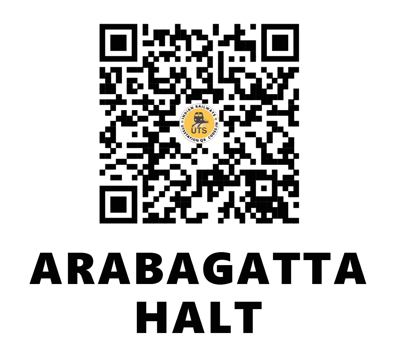 UTS QR Code for ARABAGATTA HALT - ABGT - SW (KARNATAKA)