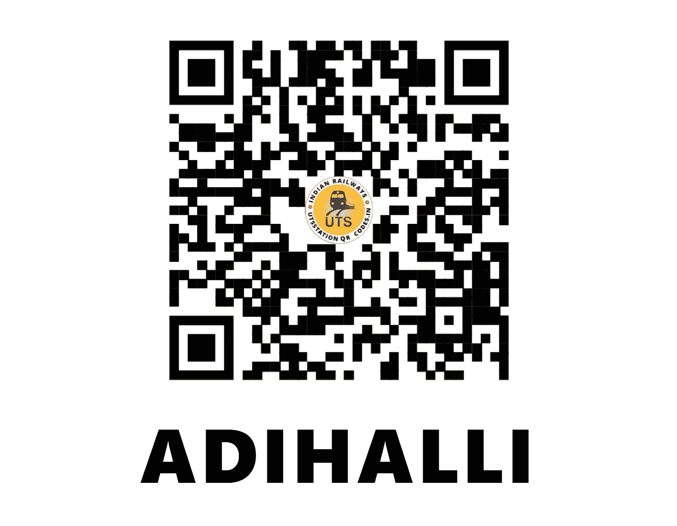 UTS QR Code for ADIHALLI - ADHL - SW (KARNATAKA)