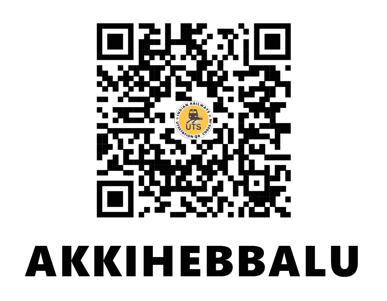 UTS QR Code for AKKIHEBBALU - AKK - SW (KARNATAKA)