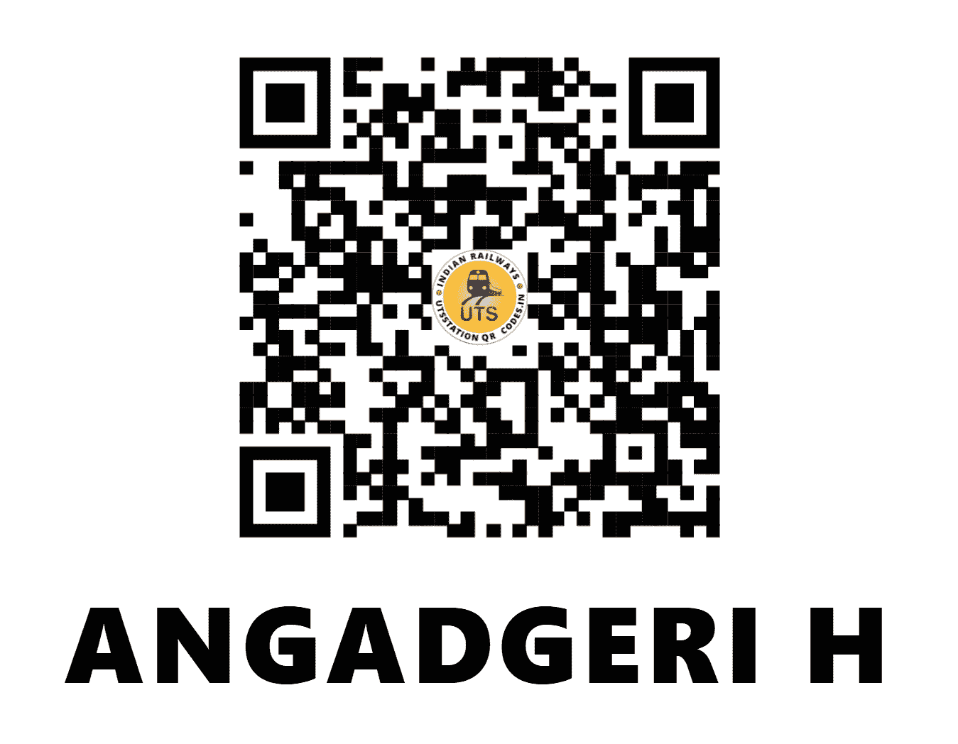UTS QR Code for ANGADGERI H - ANGR - SW (KARNATAKA)