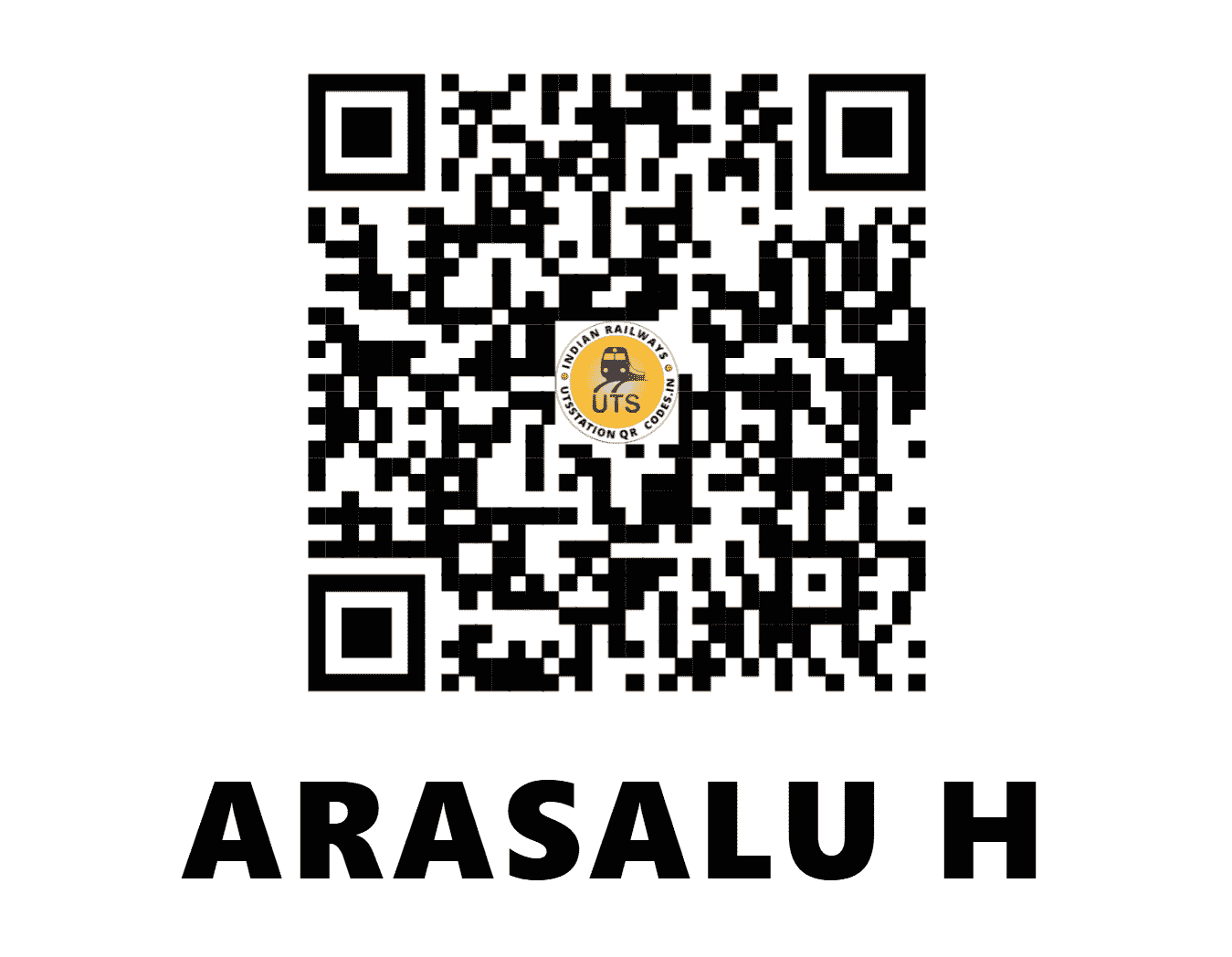 UTS QR Code for ARASALU H - ARU - SW (KARNATAKA)
