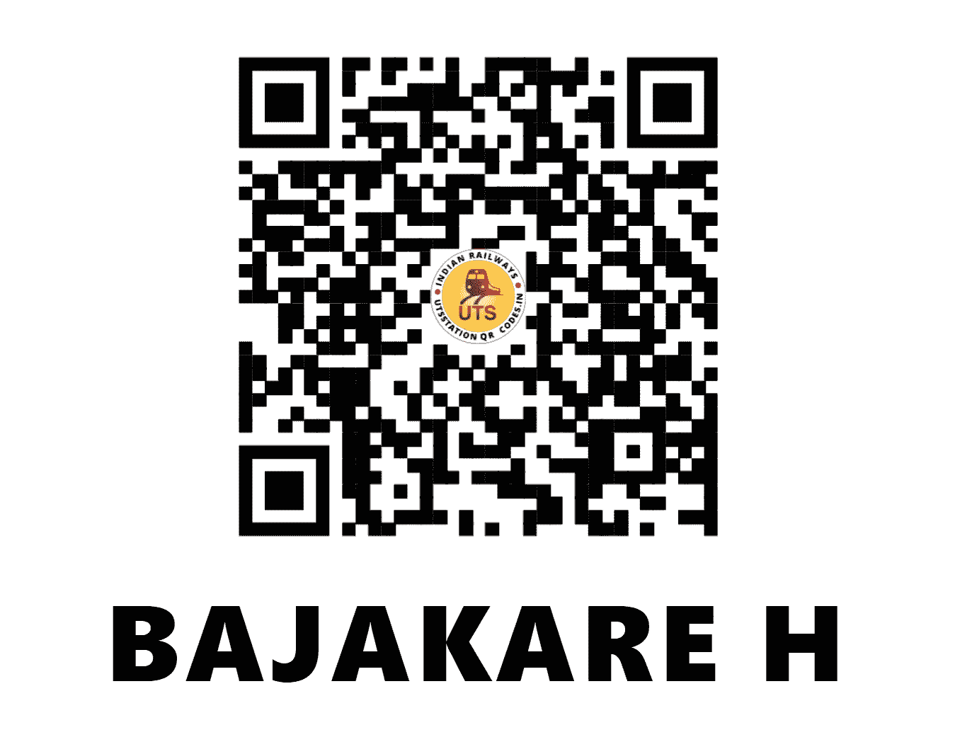 UTS QR Code for BAJAKARE H - BAJE - SW (KARNATAKA)