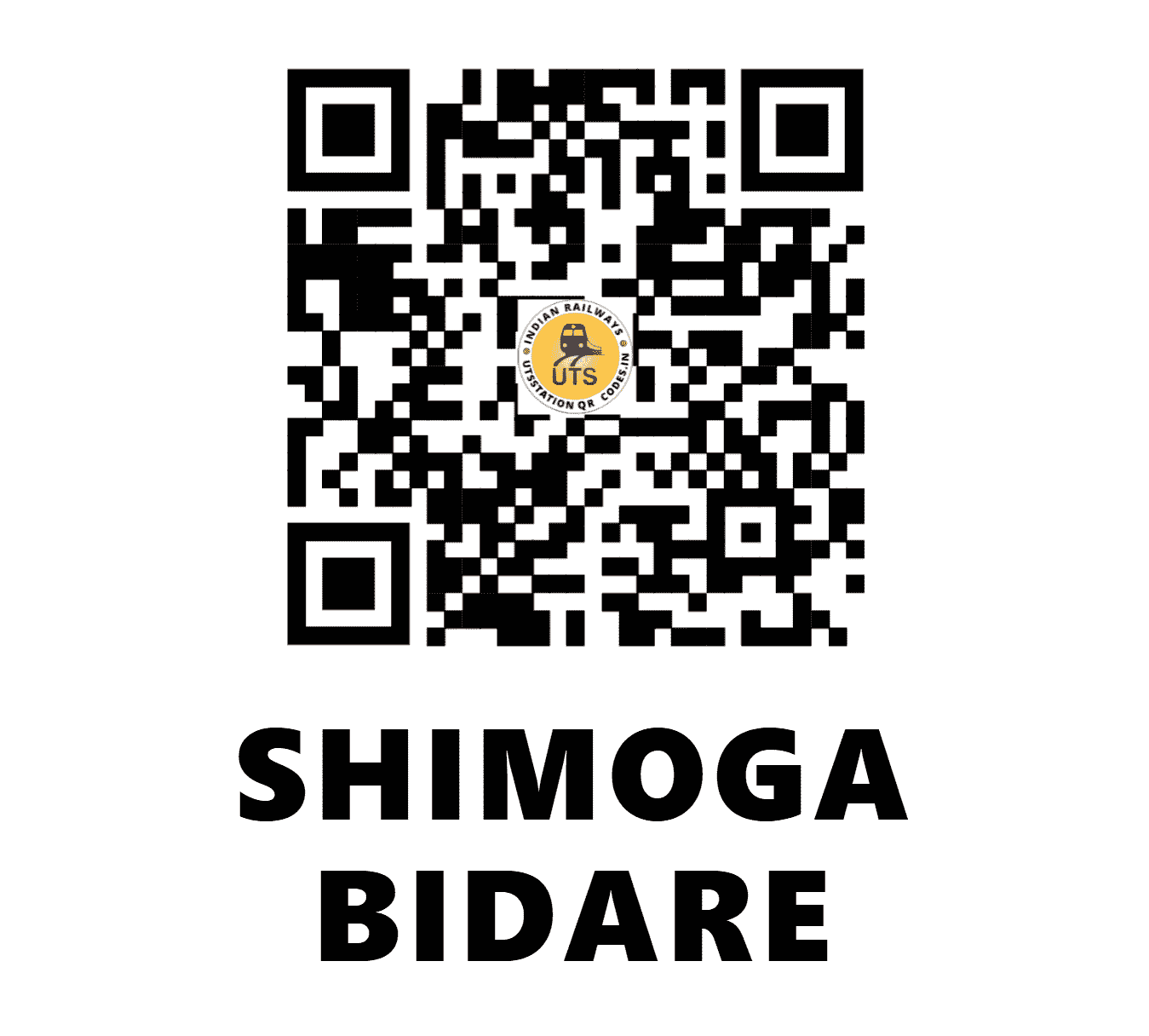UTS QR Code for SHIMOGA BIDARE - BEI - SW (KARNATAKA)