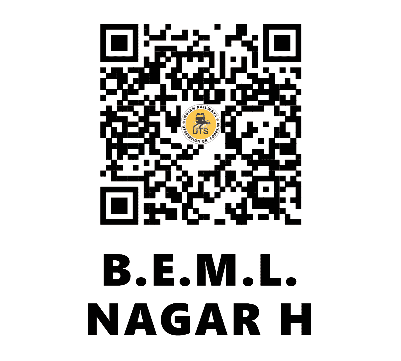 UTS QR Code for B.E.M.L. NAGAR H - BEML - SW (KARNATAKA)