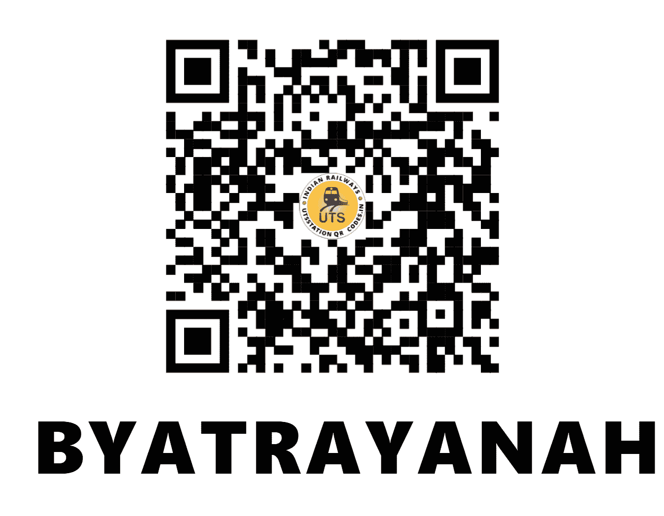 UTS QR Code for BYATRAYANAHALLI - BFW - SW (KARNATAKA)