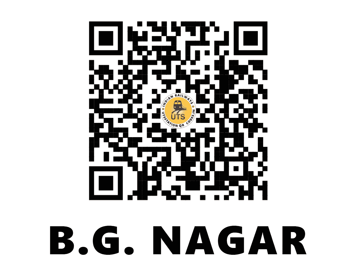 UTS QR Code for B.G. NAGAR - BGNR - SW (KARNATAKA)