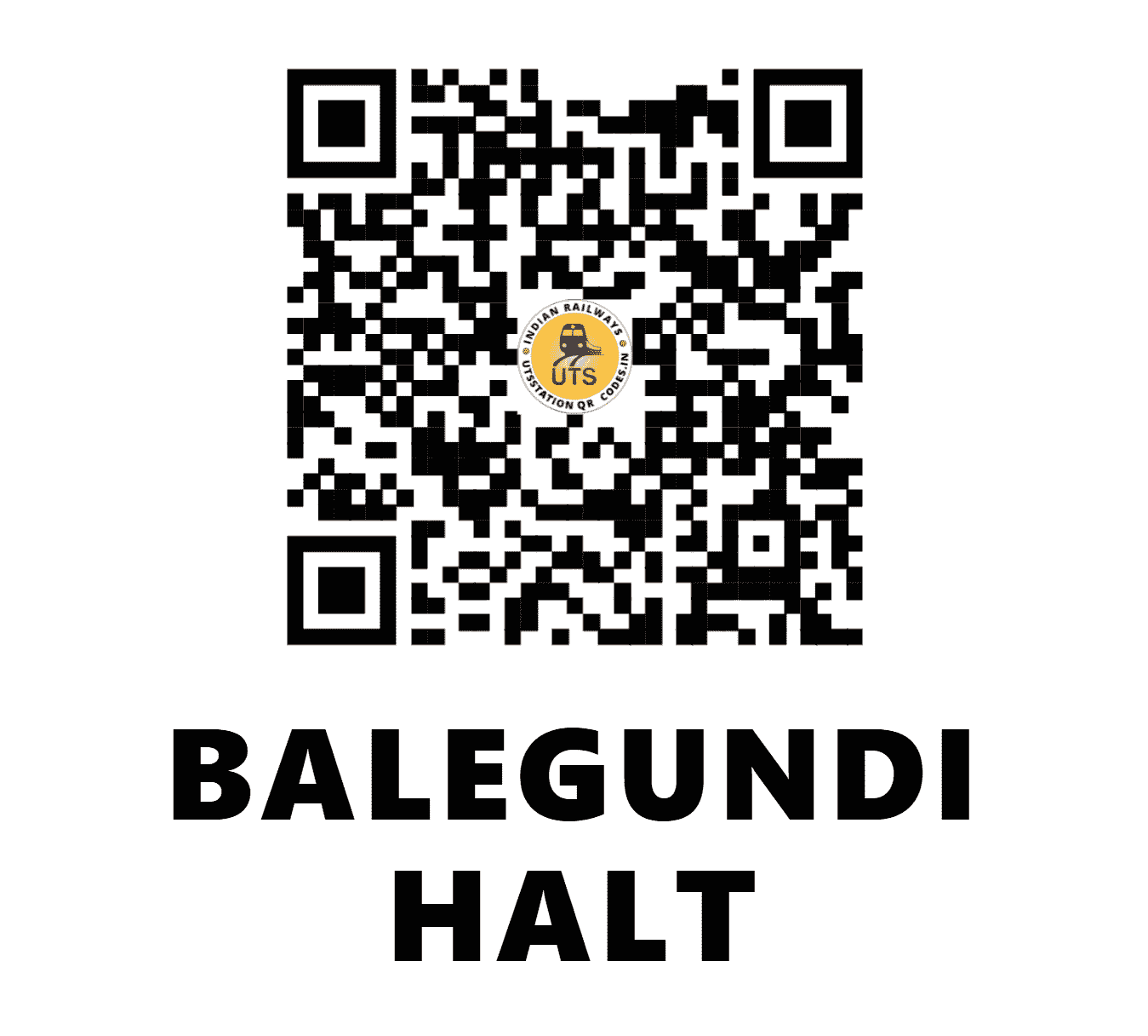 UTS QR Code for BALEGUNDI HALT - BGV - SW (KARNATAKA)