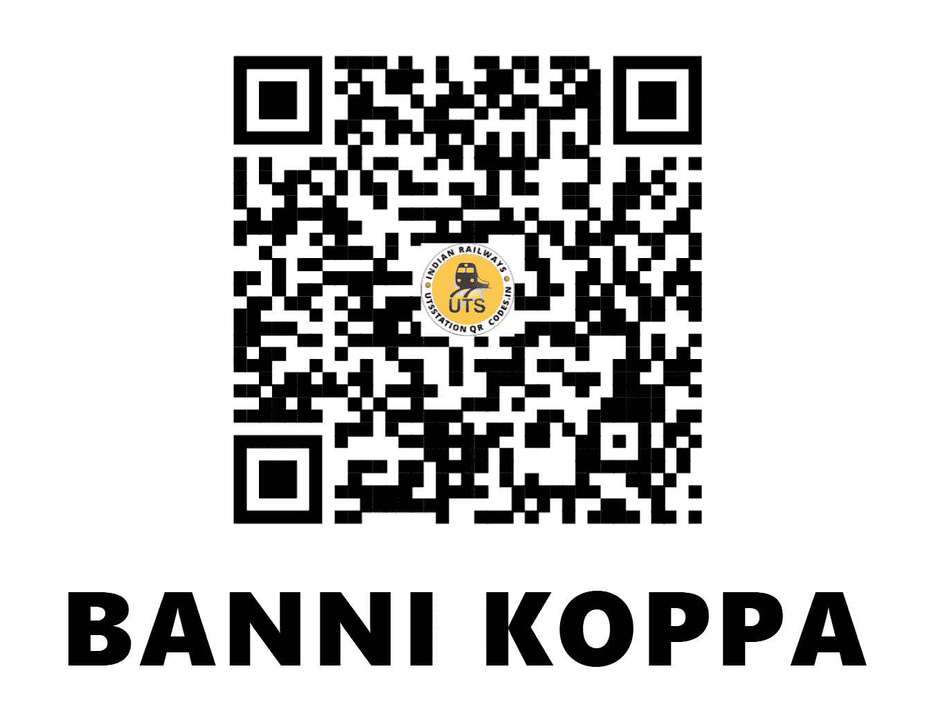 UTS QR Code for BANNI KOPPA - BNA - SW (KARNATAKA)