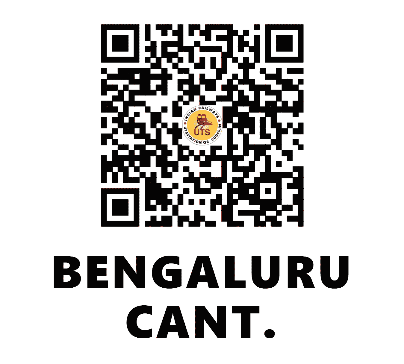 UTS QR Code for BENGALURU CANT. - BNC - SW (KARNATAKA)