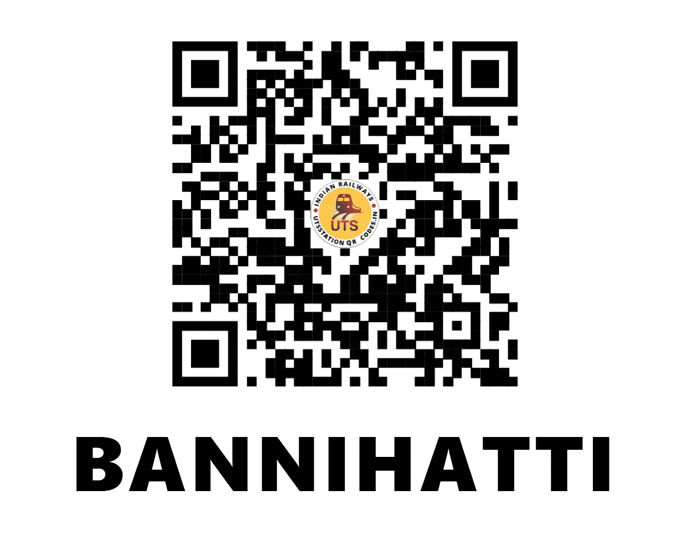 UTS QR Code for BANNIHATTI - BNHT - SW (KARNATAKA)