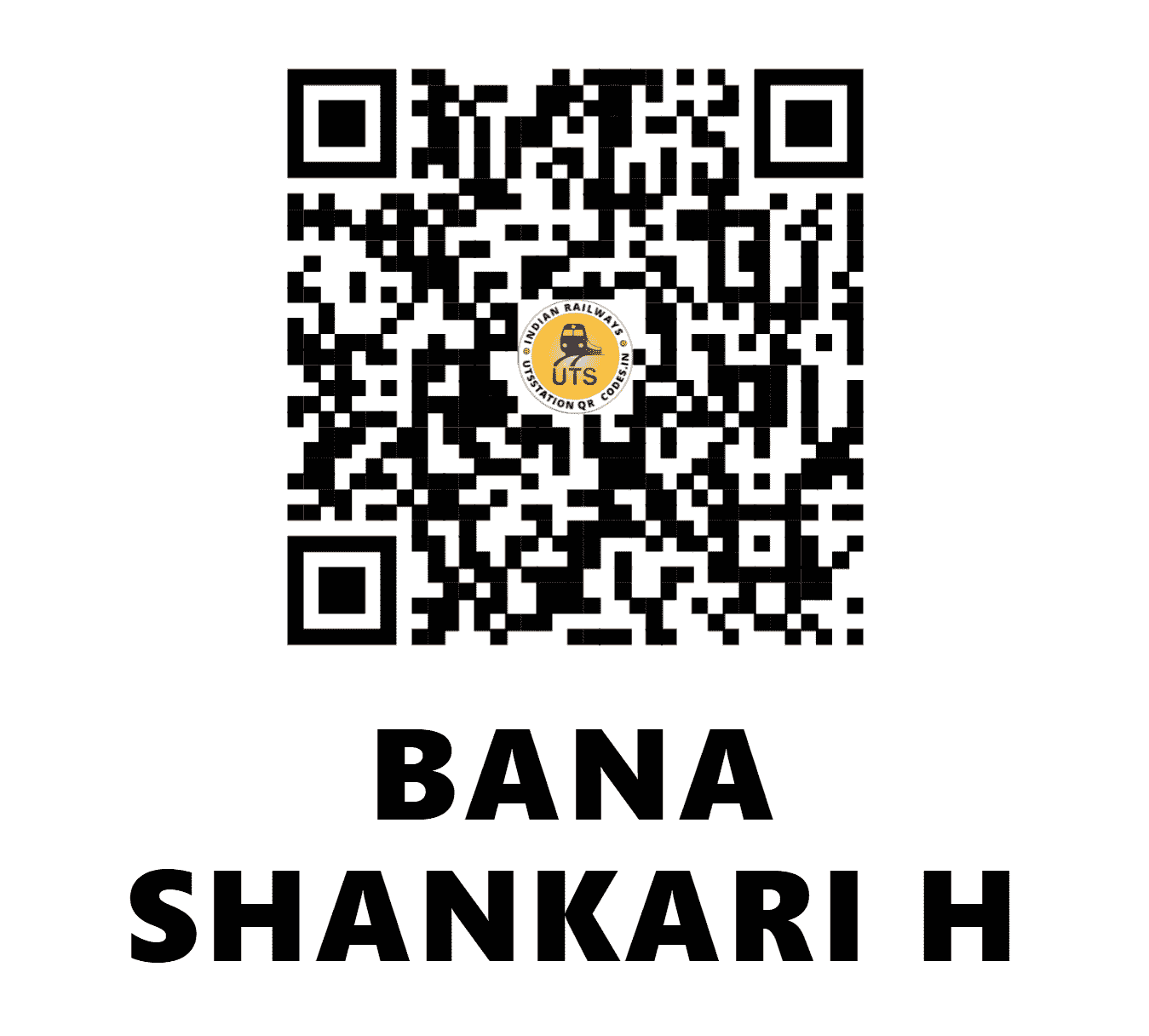 UTS QR Code for BANA SHANKARI H - BNK - SW (KARNATAKA)