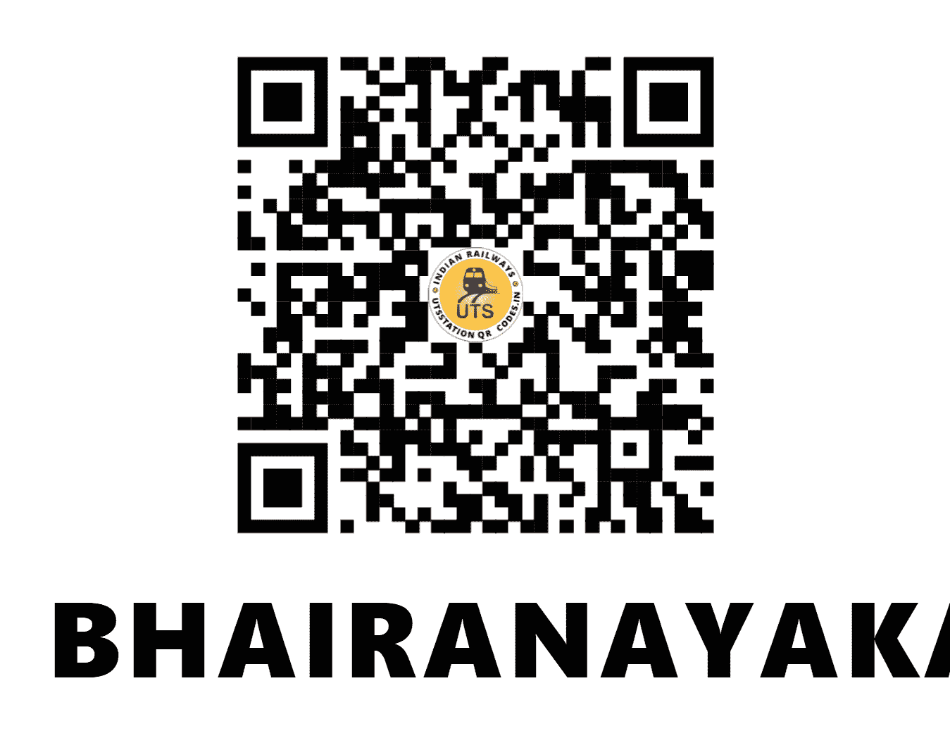 UTS QR Code for BHAIRANAYAKANAHALLI - BNKH - SW (KARNATAKA)