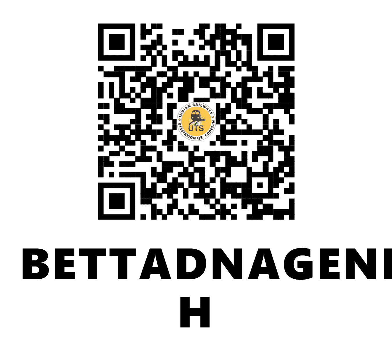 UTS QR Code for BETTADNAGENHALLI H - BTGH - SW (KARNATAKA)