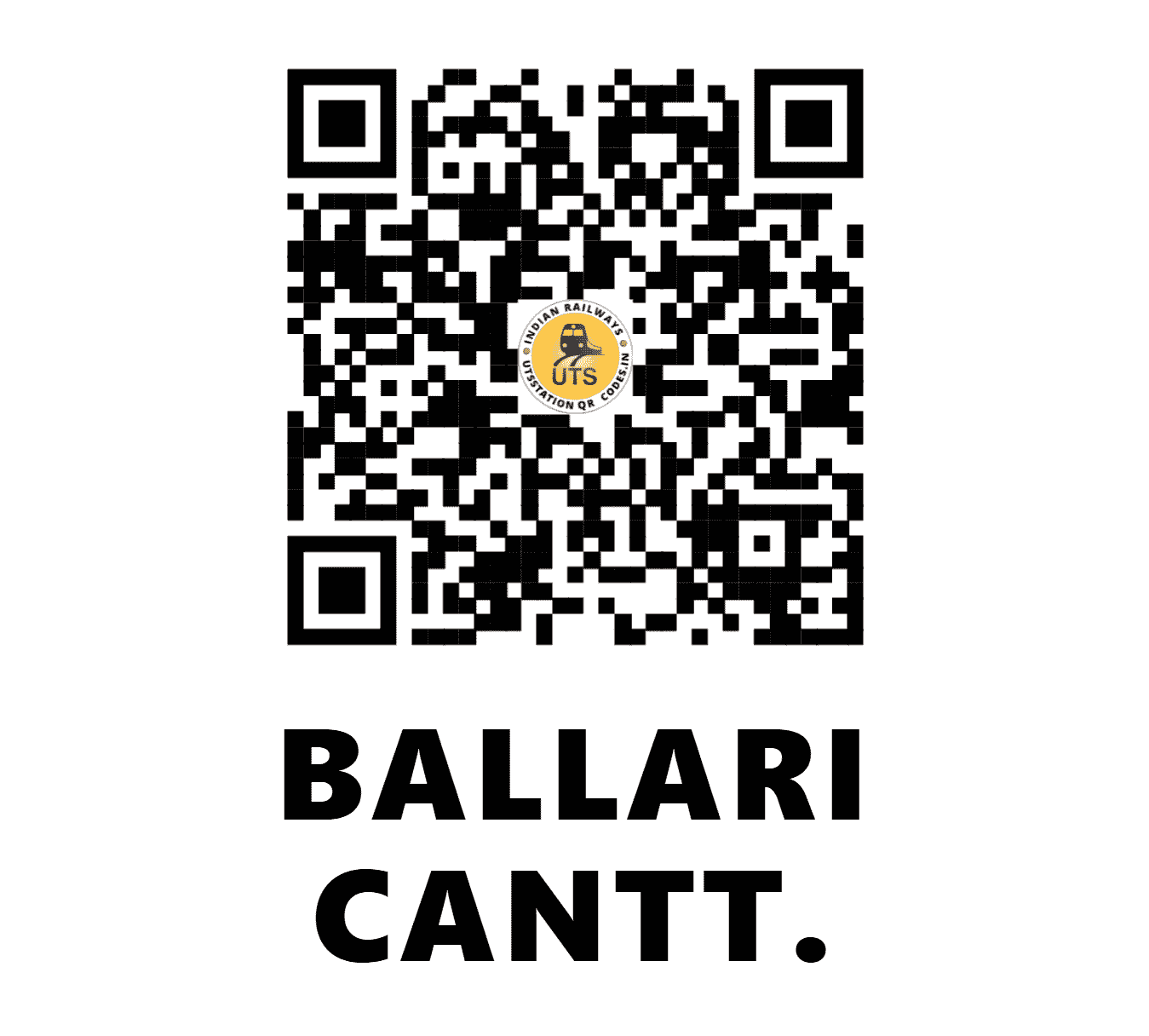 UTS QR Code for BALLARI CANTT. - BYC - SW (KARNATAKA)
