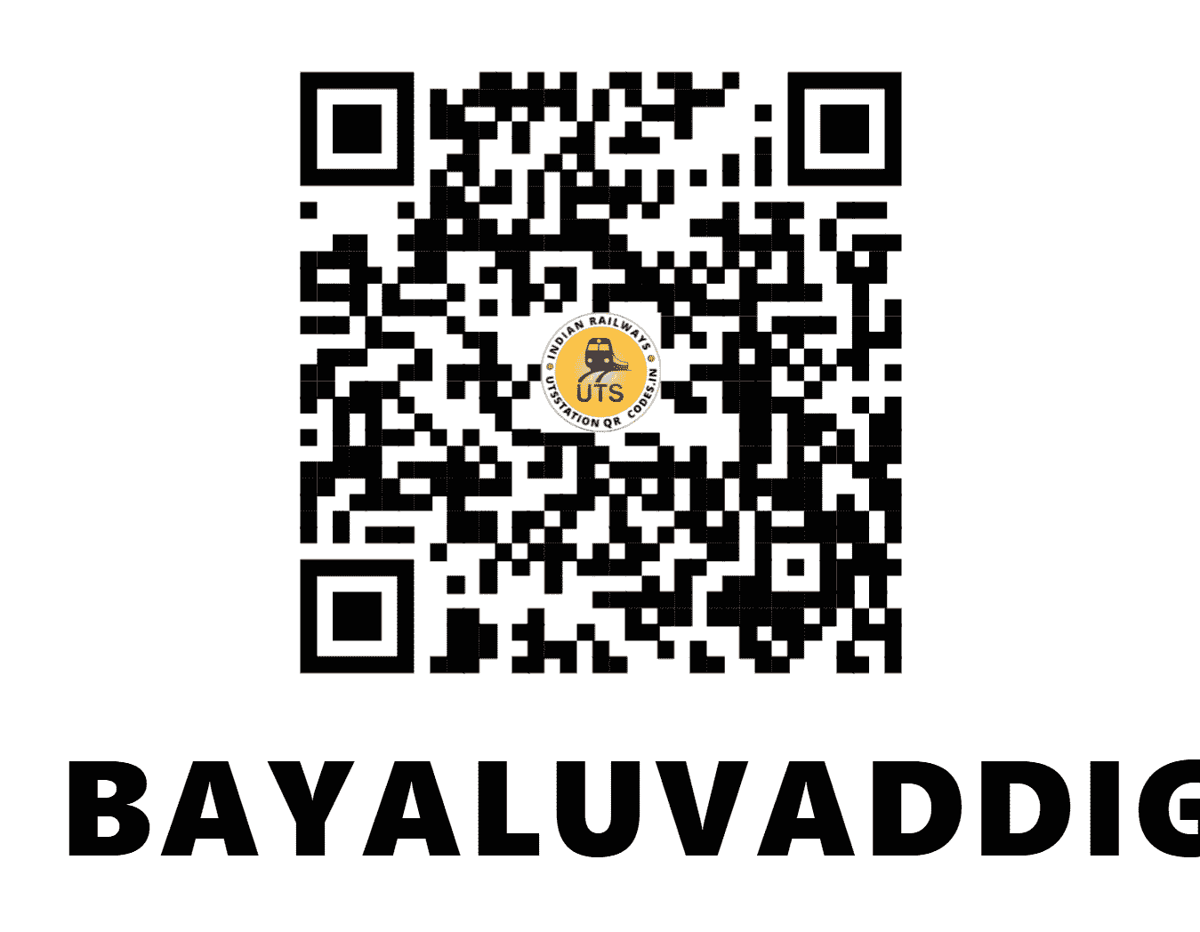 UTS QR Code for BAYALUVADDIGERI - BYO - SW (KARNATAKA)
