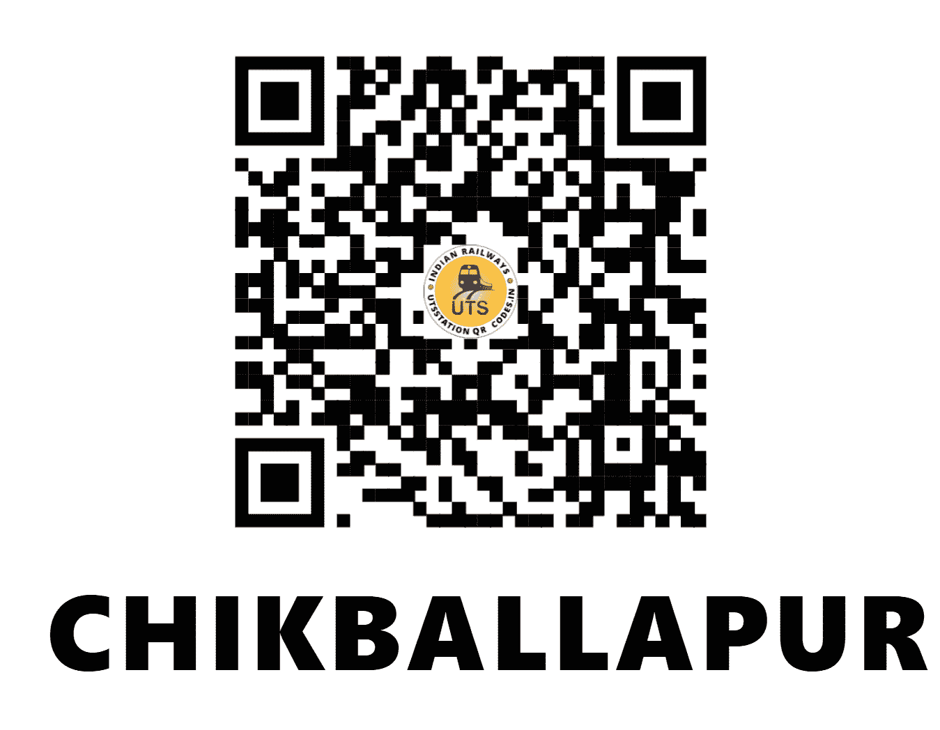 UTS QR Code for CHIKBALLAPUR - CBP - SW (KARNATAKA)