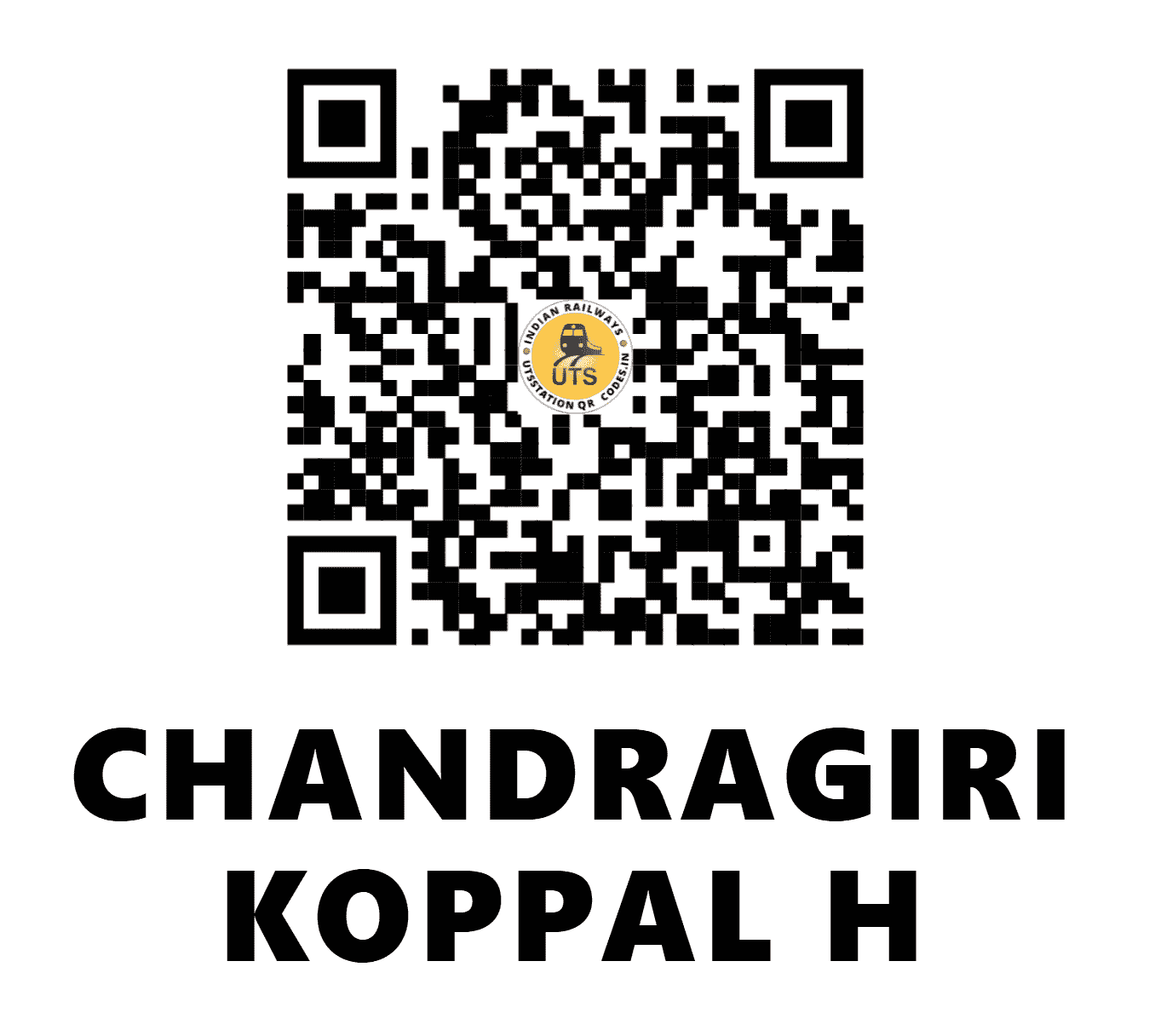 UTS QR Code for CHANDRAGIRI KOPPAL H - CGKR - SW (KARNATAKA)