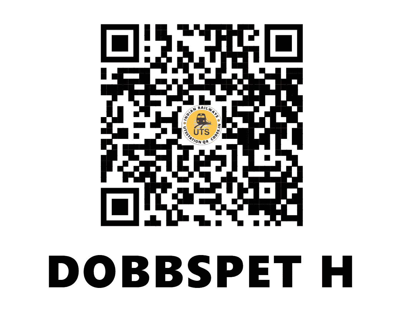UTS QR Code for DOBBSPET H - DBS - SW (KARNATAKA)