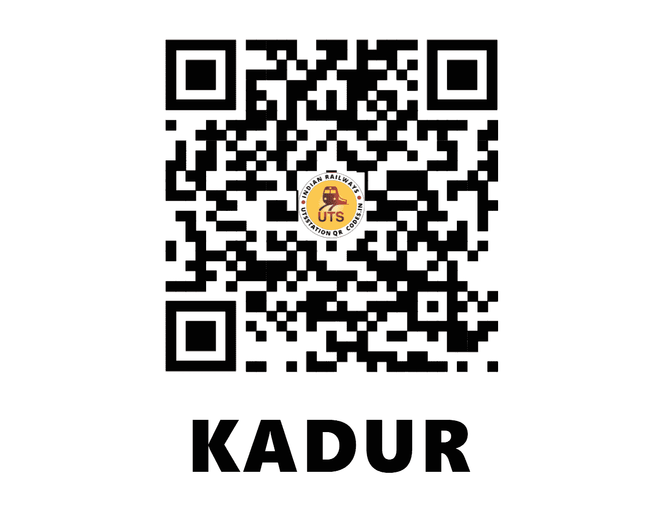 UTS QR Code for KADUR - DRU - SW (KARNATAKA)