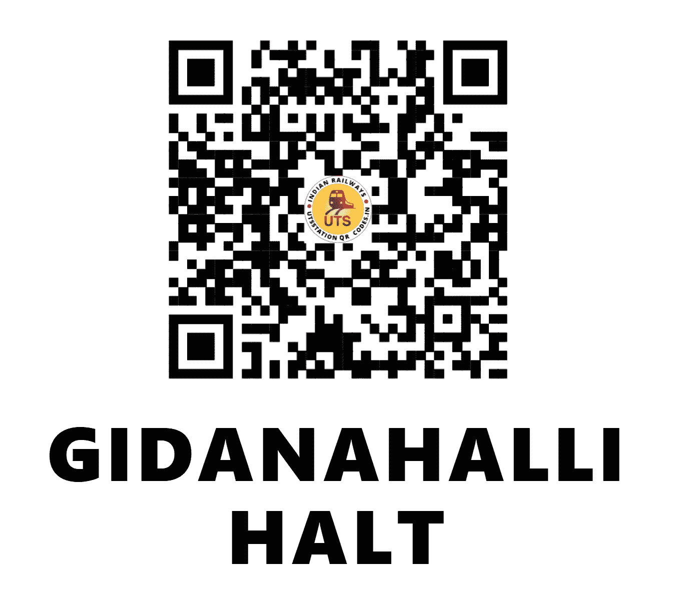 UTS QR Code for GIDANAHALLI HALT - GDH - SW (KARNATAKA)