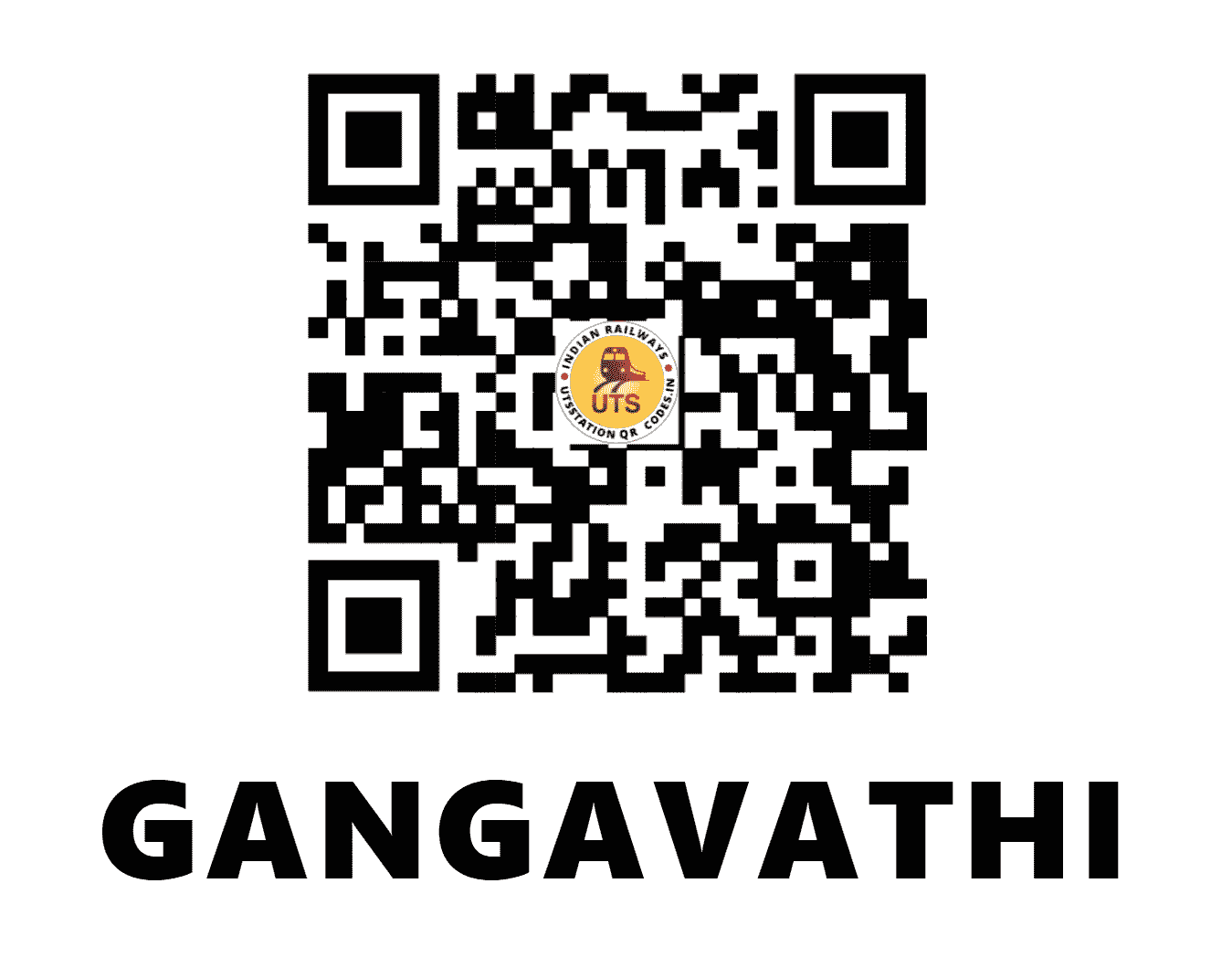 UTS QR Code for GANGAVATHI - GGVT - SW (KARNATAKA)