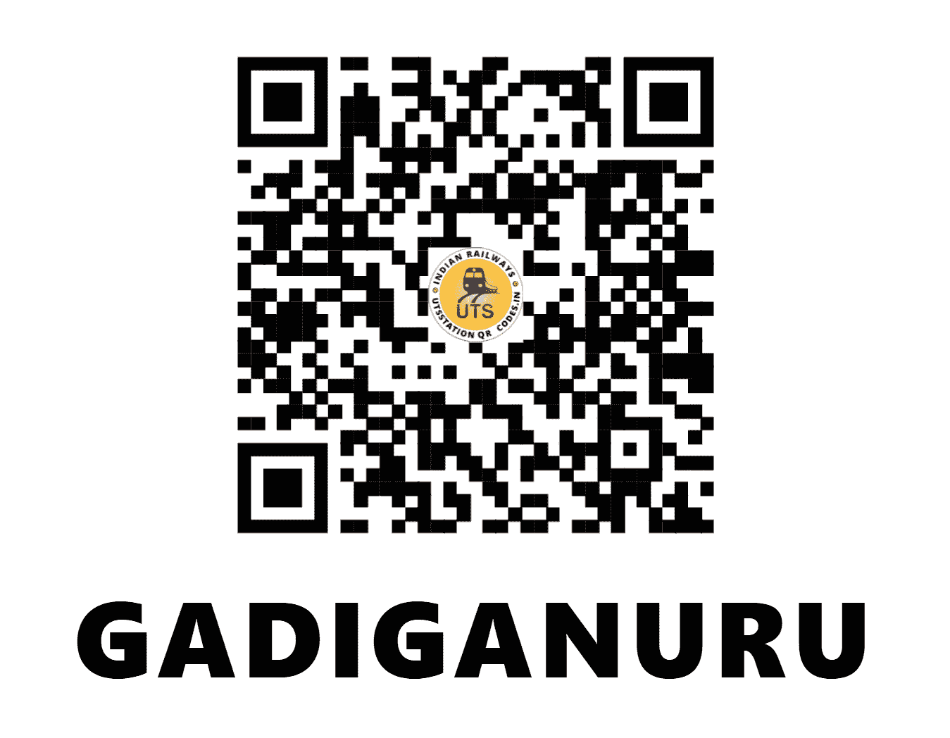 UTS QR Code for GADIGANURU - GNR - SW (KARNATAKA)