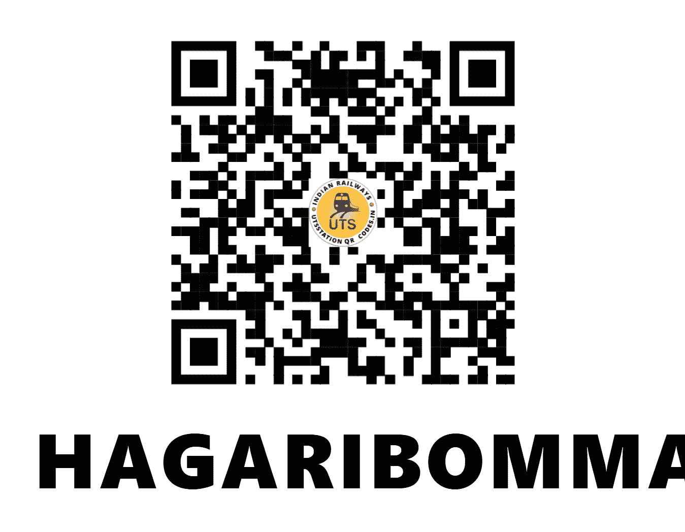 UTS QR Code for HAGARIBOMMANAHALLI - HBI - SW (KARNATAKA)