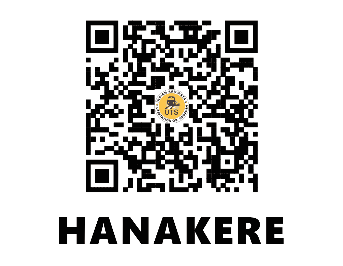 UTS QR Code for HANAKERE - HNK - SW (KARNATAKA)