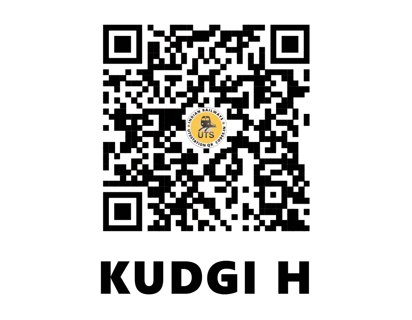 UTS QR Code for KUDGI H - KDGI - SW (KARNATAKA)