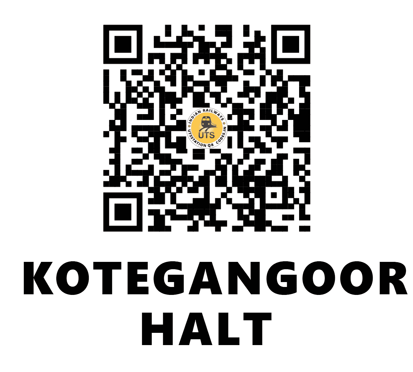 UTS QR Code for KOTEGANGOOR HALT - KGH - SW (KARNATAKA)