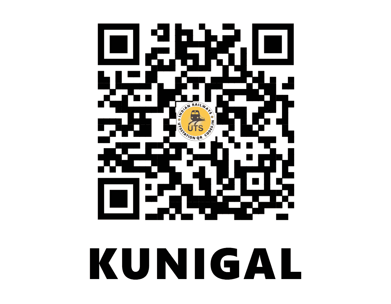 UTS QR Code for KUNIGAL - KIGL - SW (KARNATAKA)