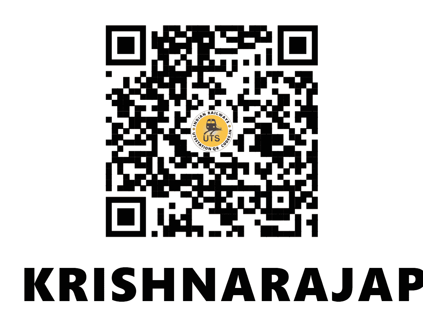 UTS QR Code for KRISHNARAJAPURAM - KJM - SW (KARNATAKA)