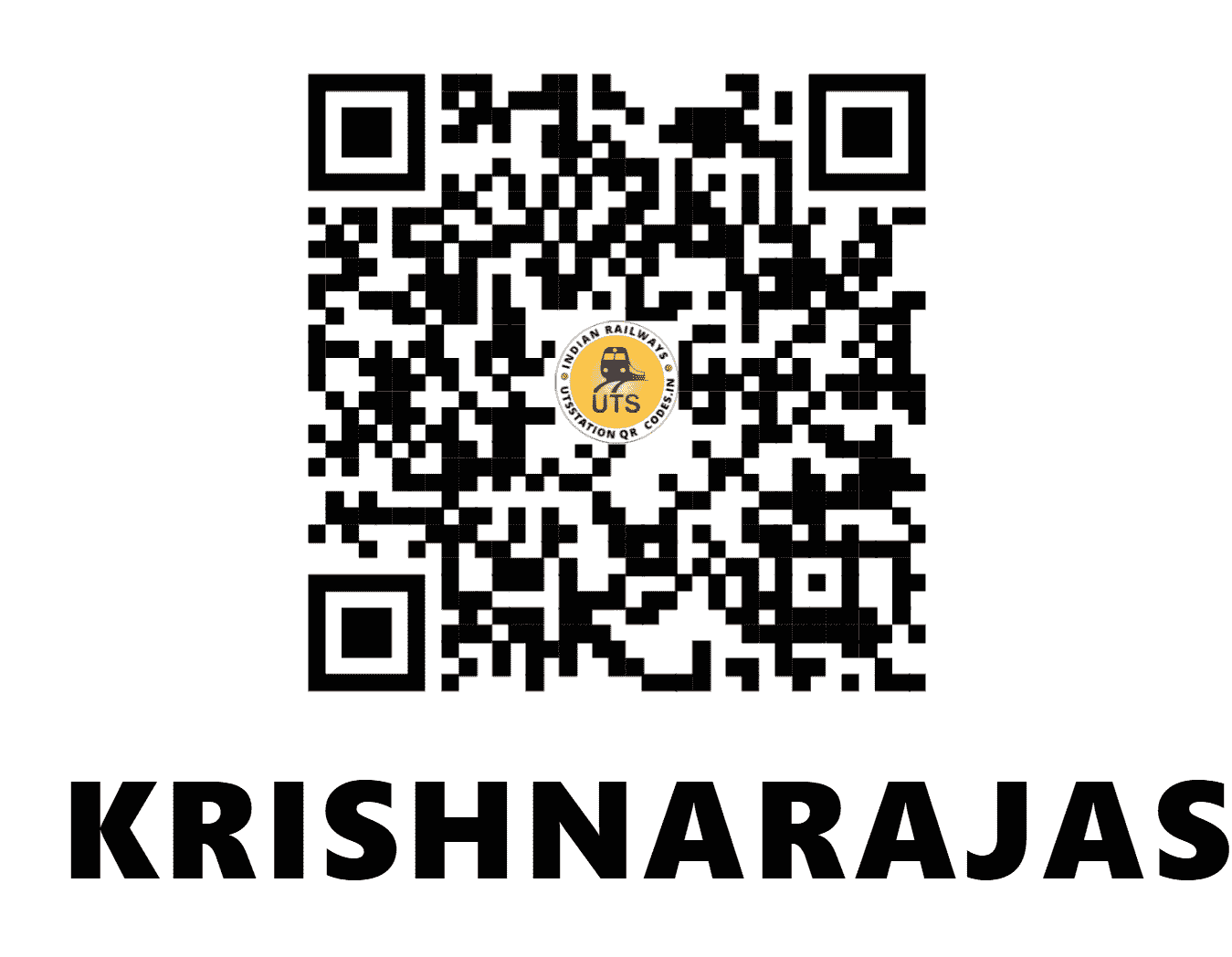 UTS QR Code for KRISHNARAJASAGARA - KJS - SW (KARNATAKA)