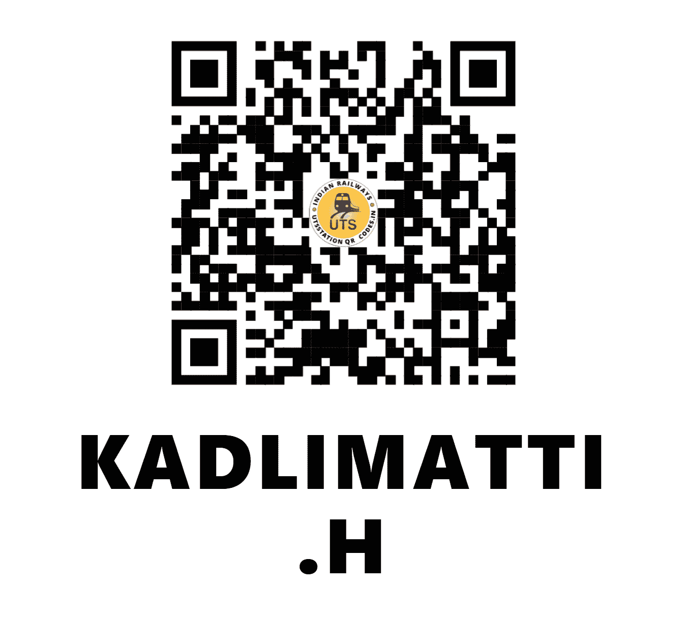 UTS QR Code for KADLIMATTI .H - KLM - SW (KARNATAKA)
