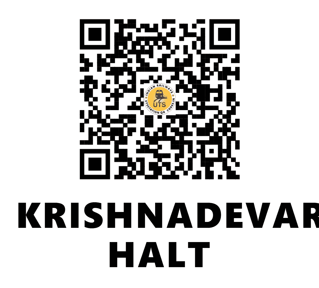 UTS QR Code for KRISHNADEVARAYA HALT - KNDV - SW (KARNATAKA)