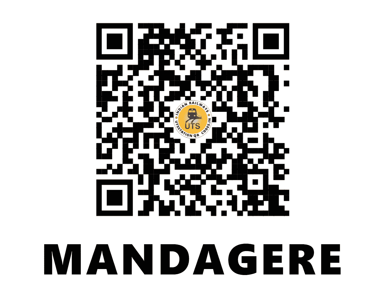 UTS QR Code for MANDAGERE - MGF - SW (KARNATAKA)
