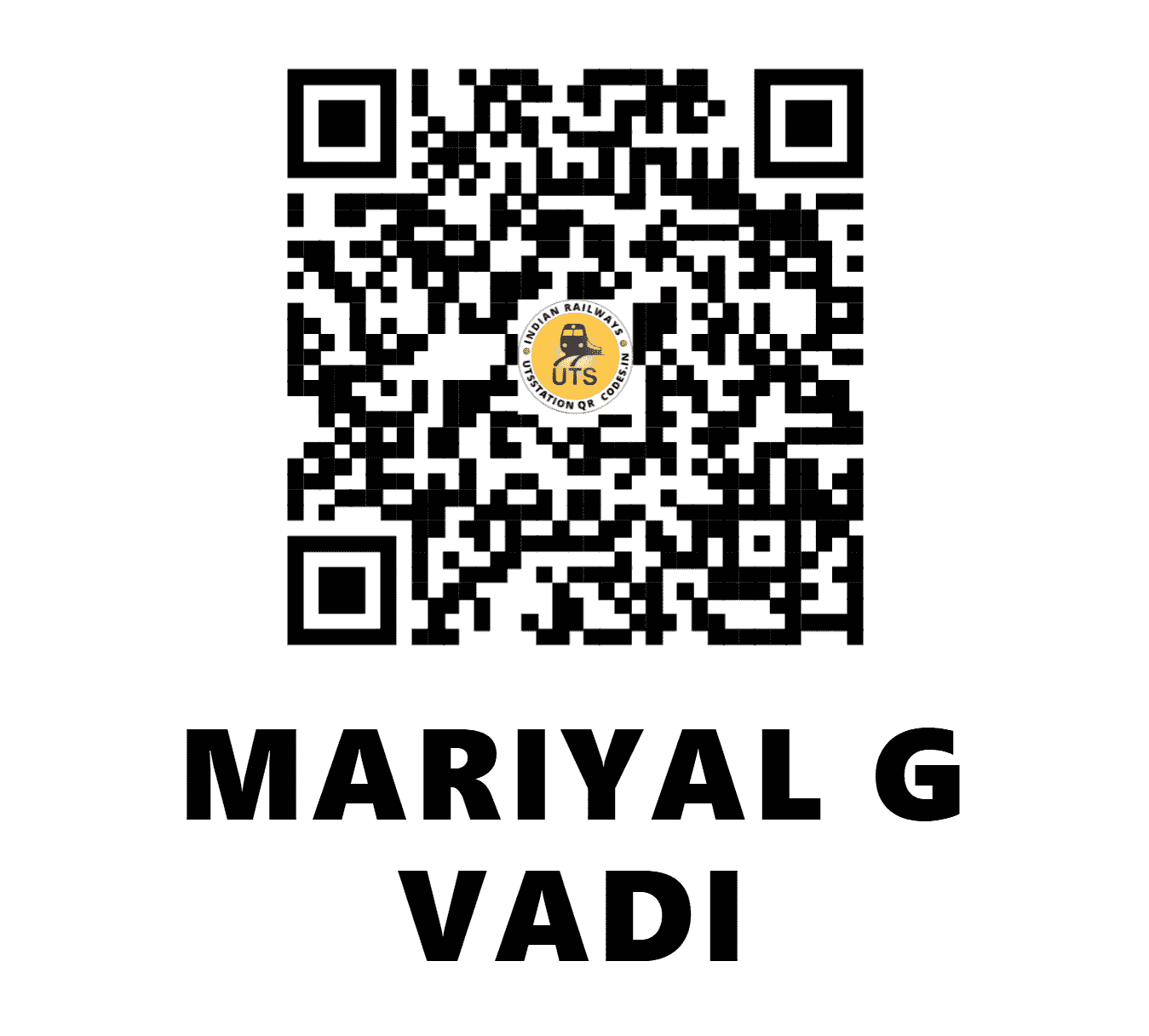 UTS QR Code for MARIYAL G VADI - MRLA - SW (KARNATAKA)